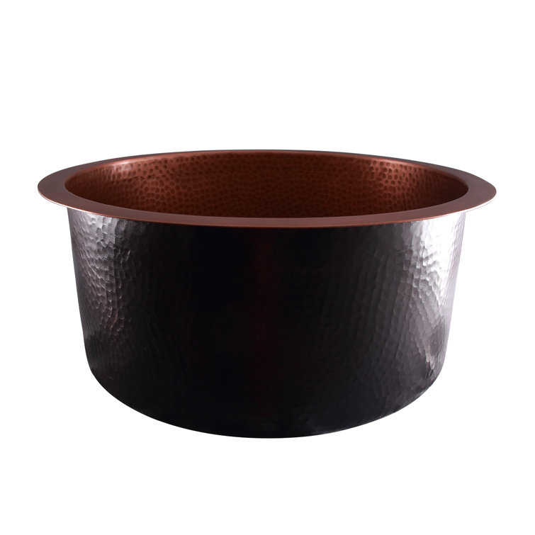 Wade 18'' Round Hammered Copper Drop-In Sink
