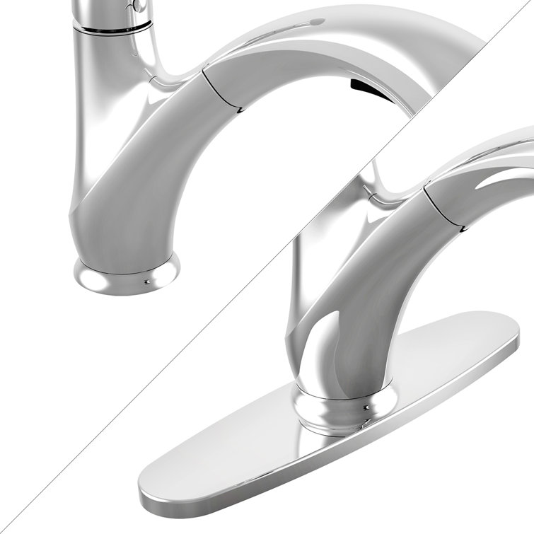 Polished Chrome Single Handle Pull-Out Kitchen Faucet