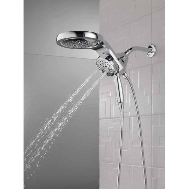Chrome Dual Shower Head with Handheld and Rain Spray