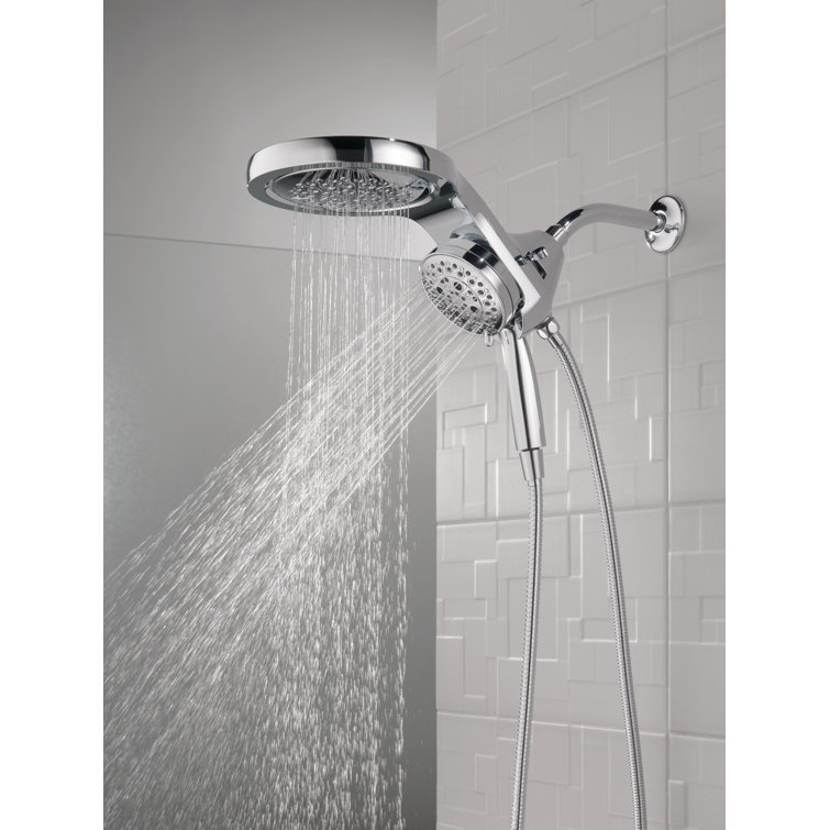Chrome Dual Shower Head with Handheld and Rain Spray