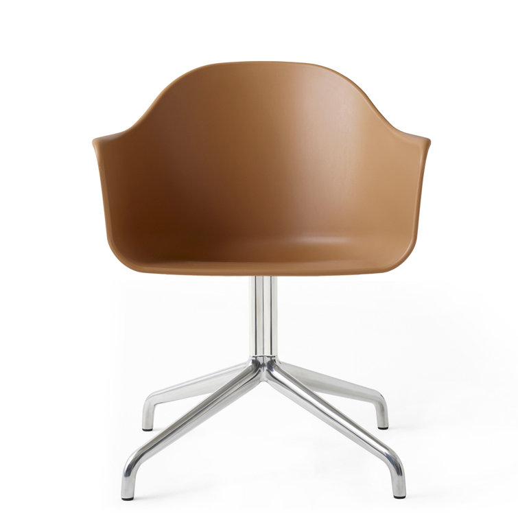 Cognac Leather and Aluminum Task Chair