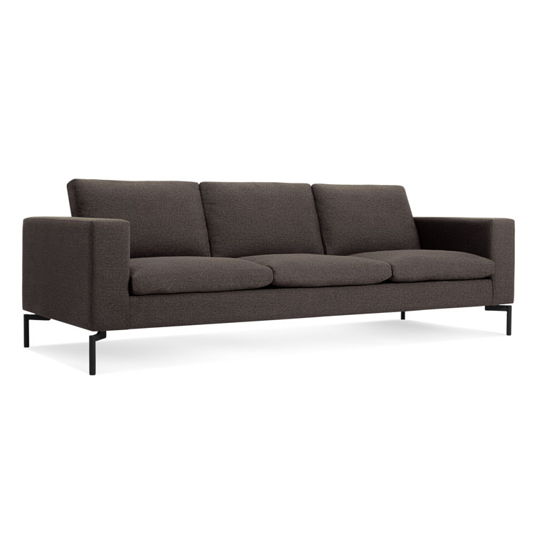 New Standard 92" Gray Fabric Sofa with Black Legs