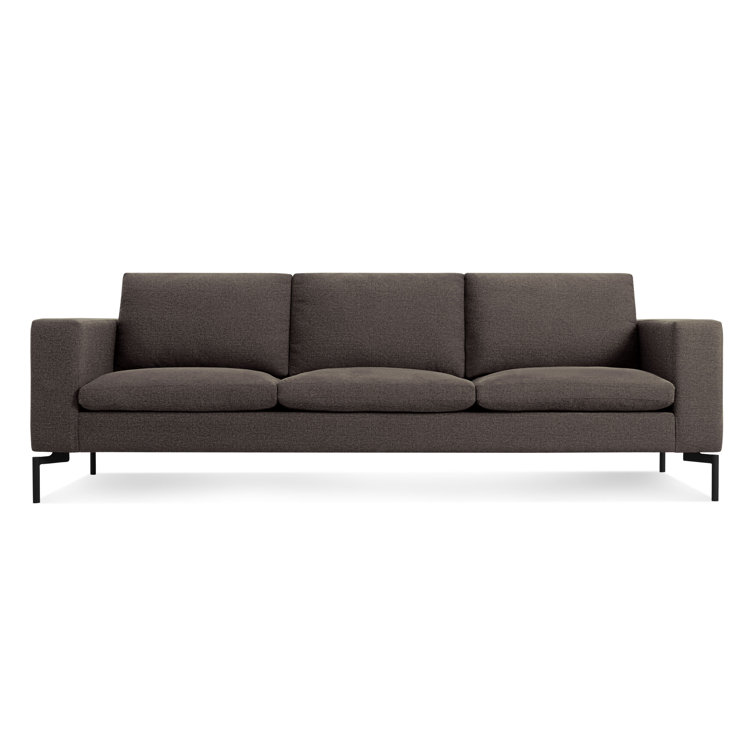 New Standard 92" Gray Fabric Sofa with Black Legs