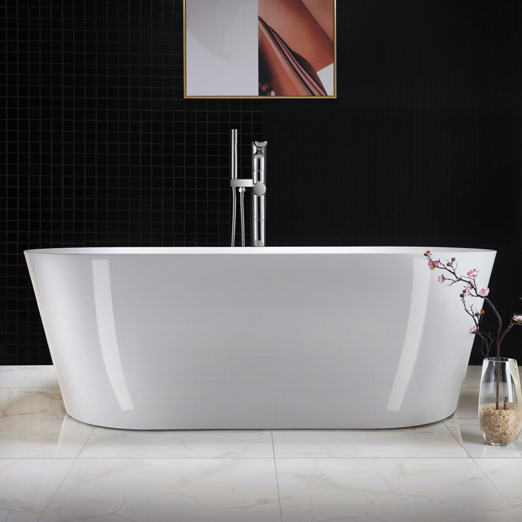 Chrome Freestanding Tub Filler Faucet with Hand Shower