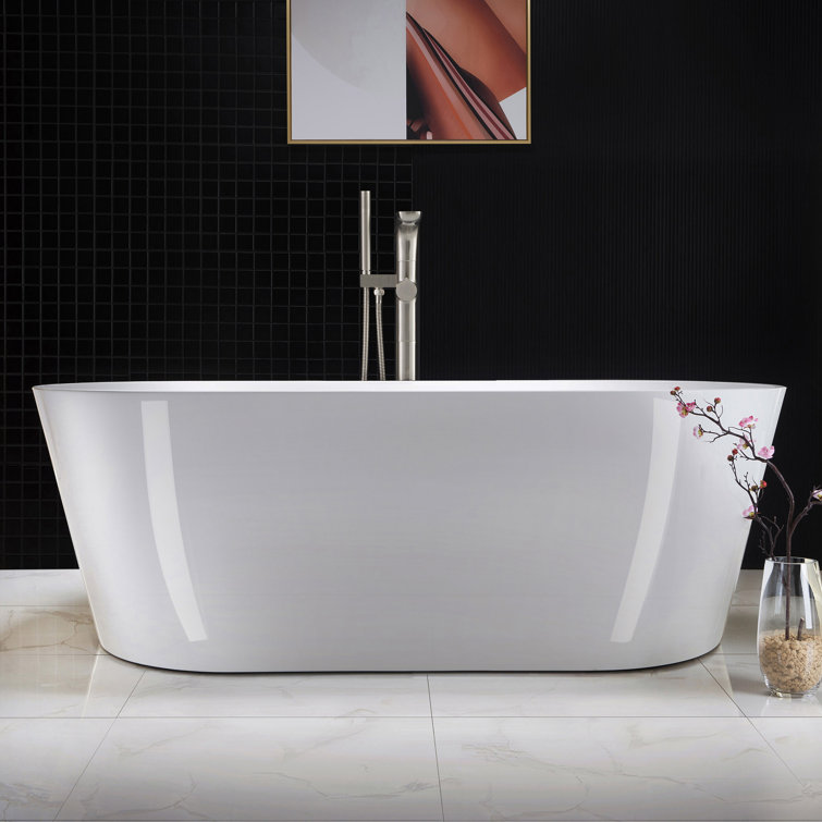 Brushed Nickel Freestanding Tub Faucet with Hand Shower
