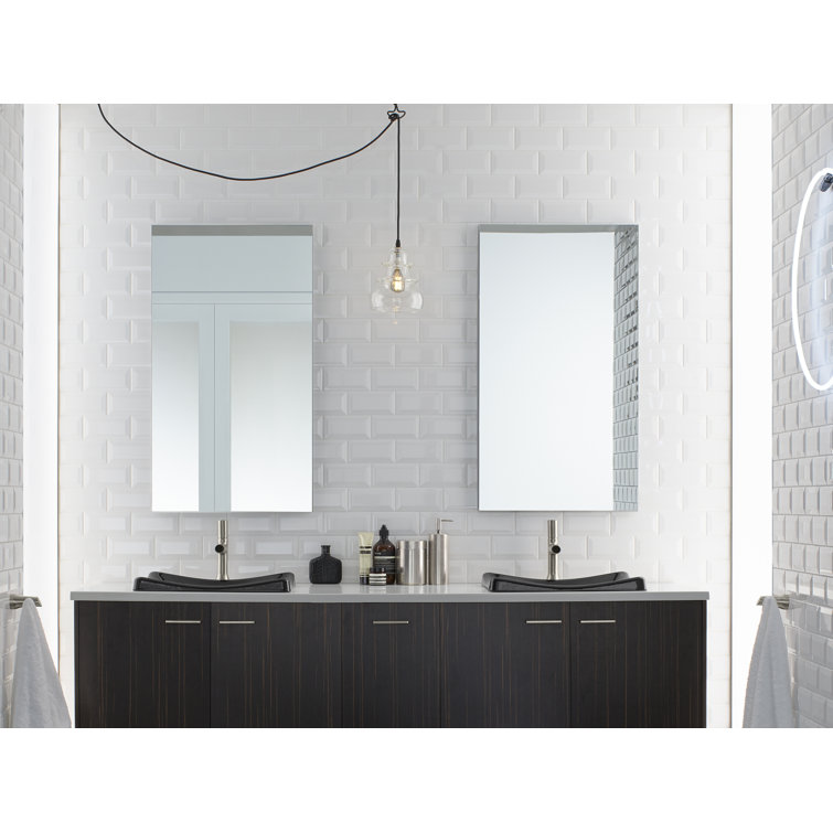 Catalan Frameless 36" Aluminum Medicine Cabinet with Adjustable Shelves