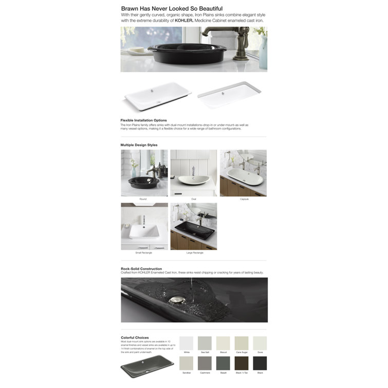White Cast Iron Undermount Capsule Vessel Bathroom Sink