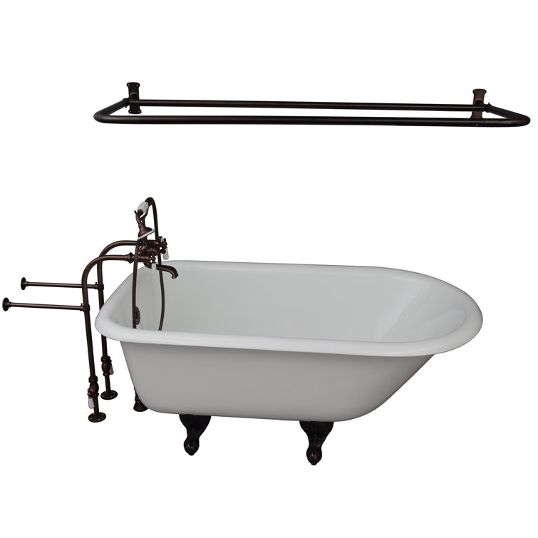 Antonio 55.5" White Cast Iron Clawfoot Soaking Tub