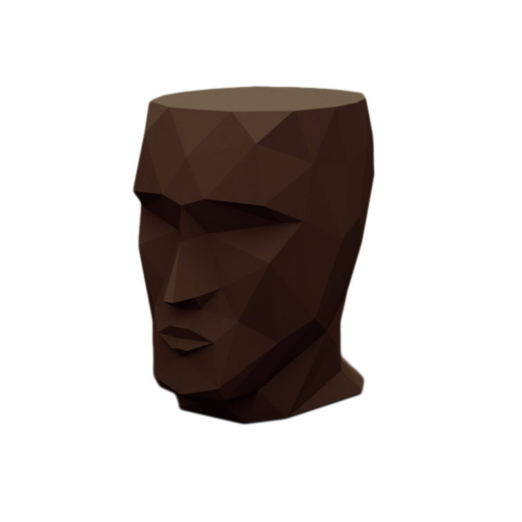 Adan Faceted Bronze Plastic Indoor/Outdoor Accent Stool