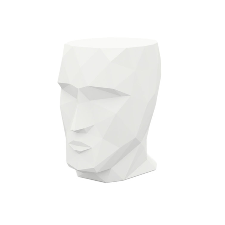 Ice White Faceted Plastic Indoor/Outdoor Stool