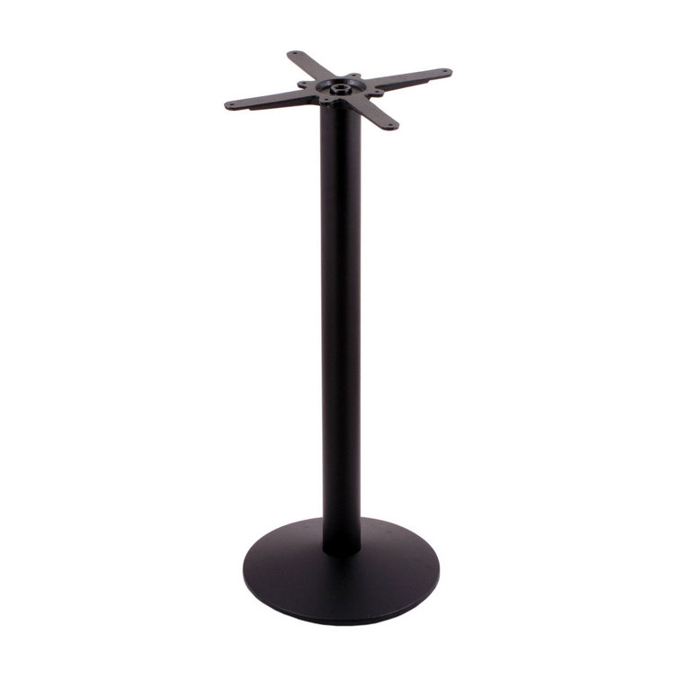 Adjustable Black Wrinkle Steel Pedestal Table Base, 40" Tall