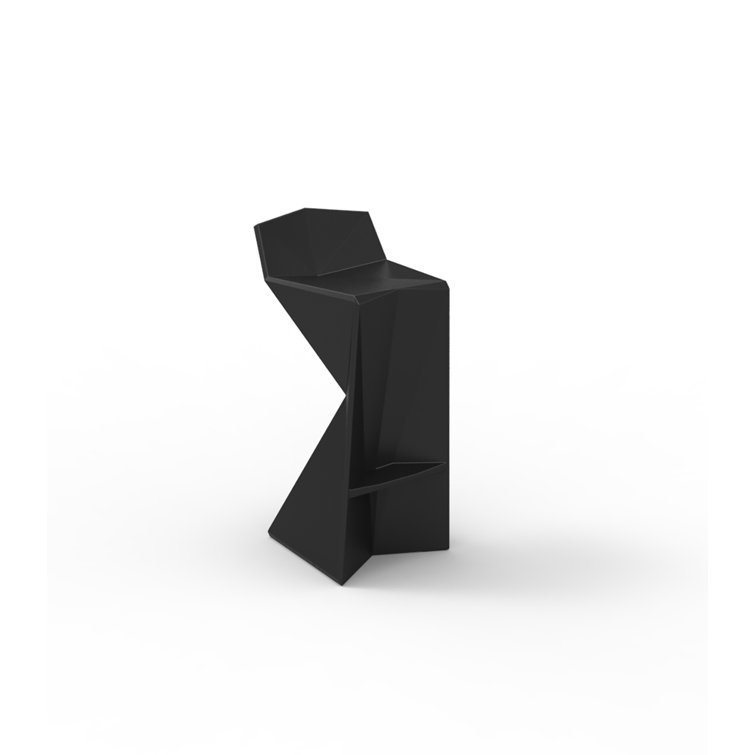Vertex Dynamic Black Polypropylene Outdoor Stool by Karim Rashid