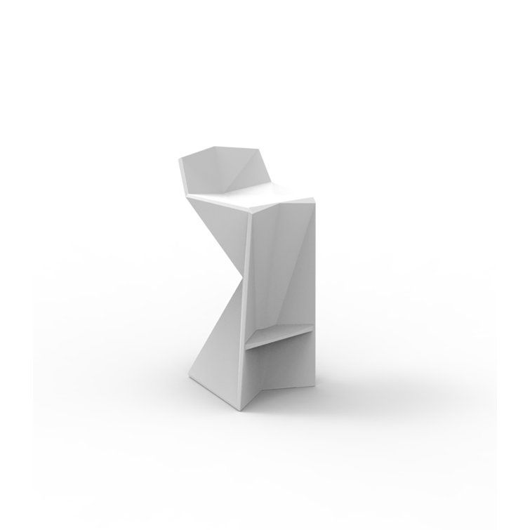 Vertex White Matte Polyethylene Outdoor Bar Stool