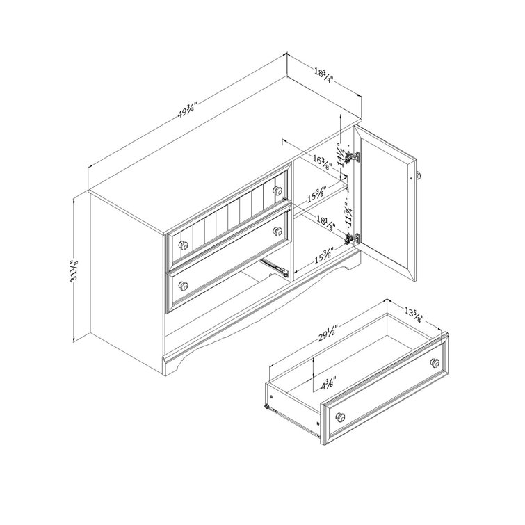Savannah Cottage-Style 3-Drawer Combo Dresser in Pure White