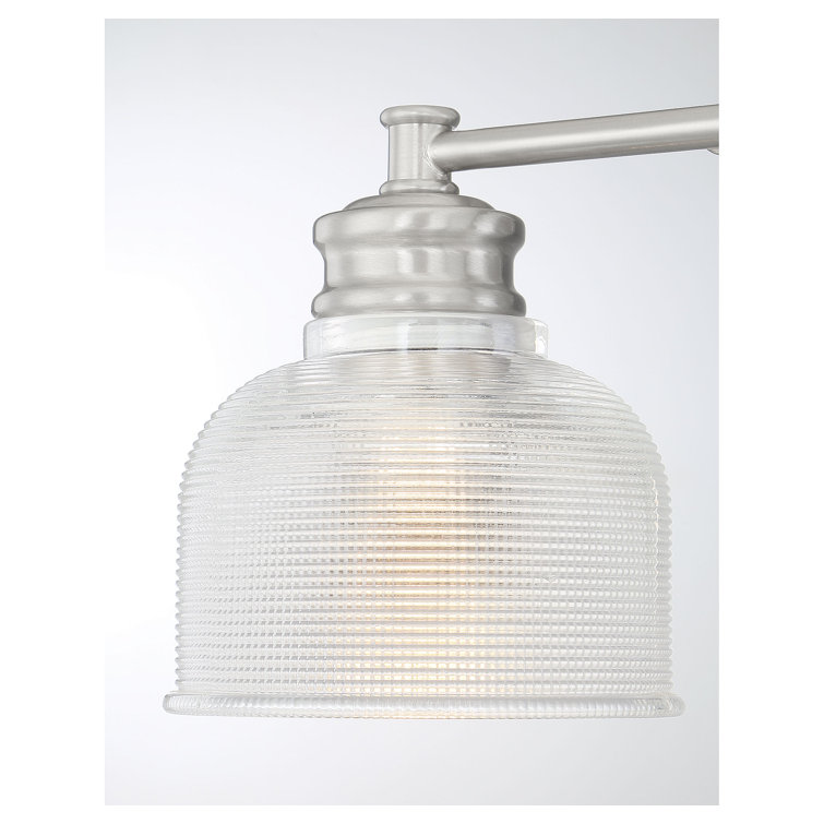 Brushed Nickel 3-Light Vanity Light with Clear Glass Shades