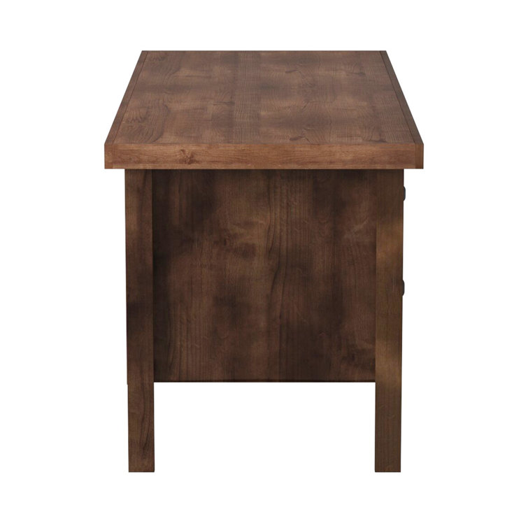 Black Solid Wood Executive Desk with Drawer and Keyboard Tray