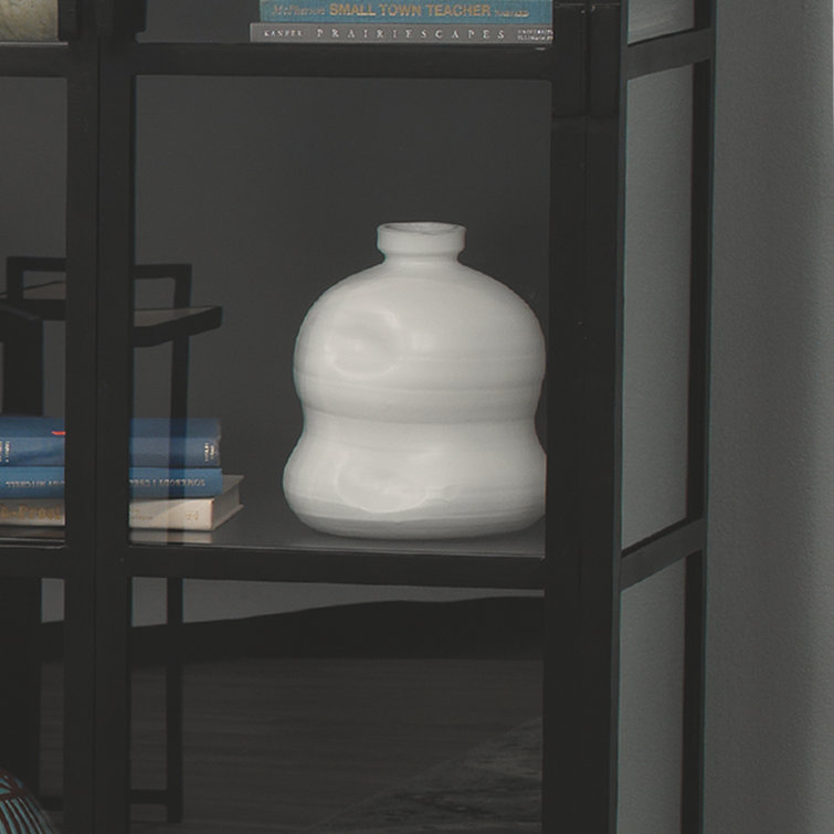 White Ceramic Dimpled Jug Vase