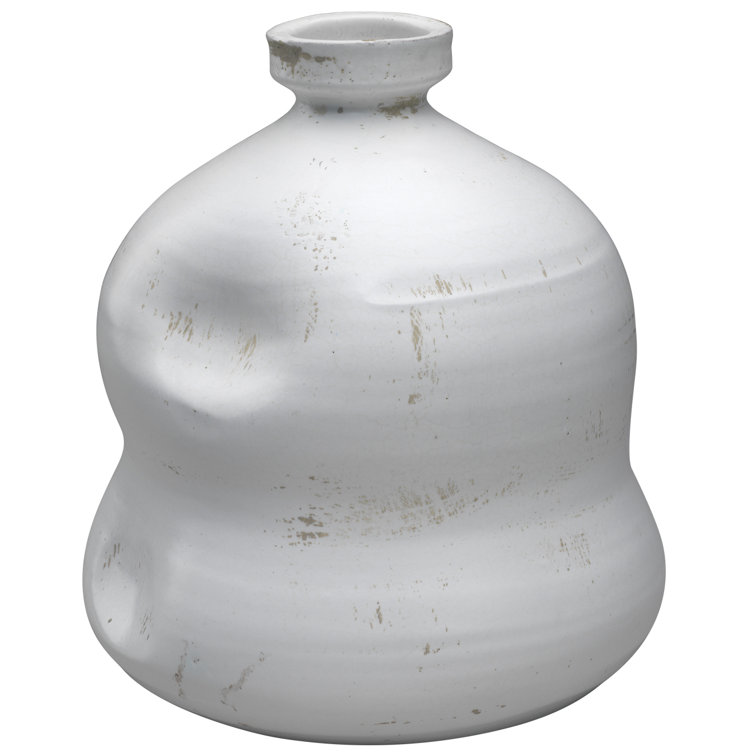 White Ceramic Dimpled Jug Vase