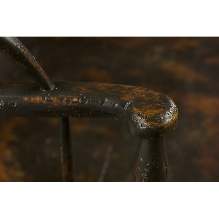 Plymouth Brown Mahogany Hoop Back Bench with Turned Legs