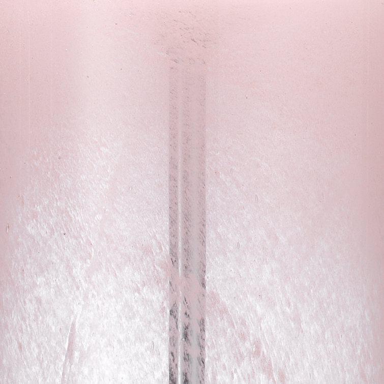 Pink Glass Table Lamp with White Linen Shade