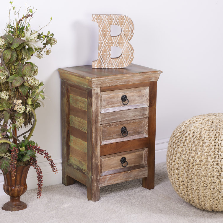 Arya Rustic Brown Recycled Wood Accent Chest with Dovetail Drawers