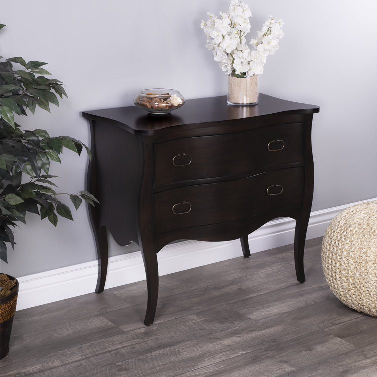 Gray Mango Wood 2-Drawer Cottage Accent Chest