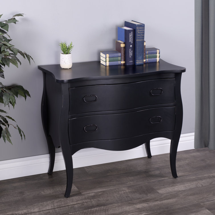 Gray Mango Wood 2-Drawer Cottage Accent Chest