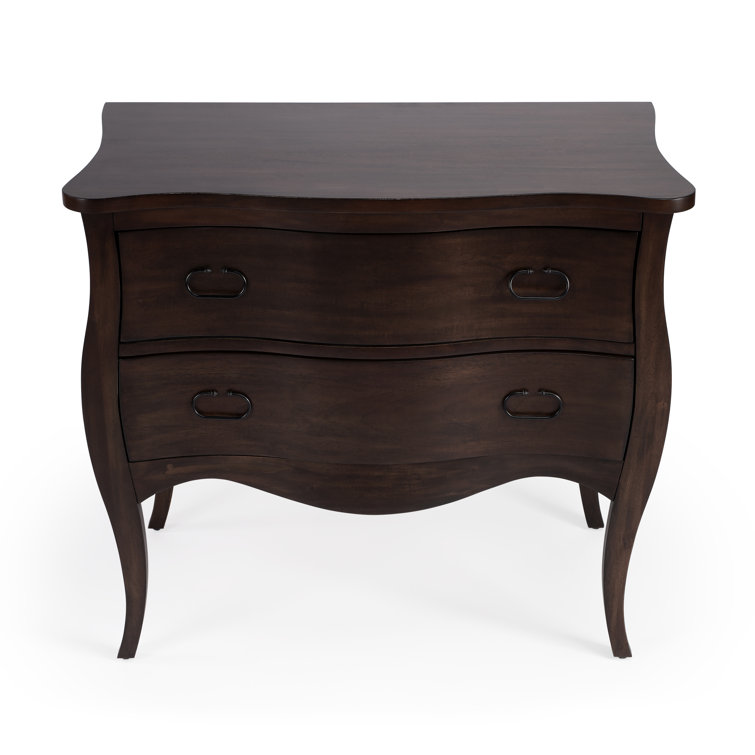 Antique Walnut Bombe Chest with Black Iron Handles