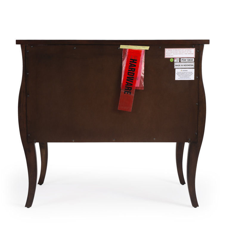 Antique Walnut Bombe Chest with Black Iron Handles