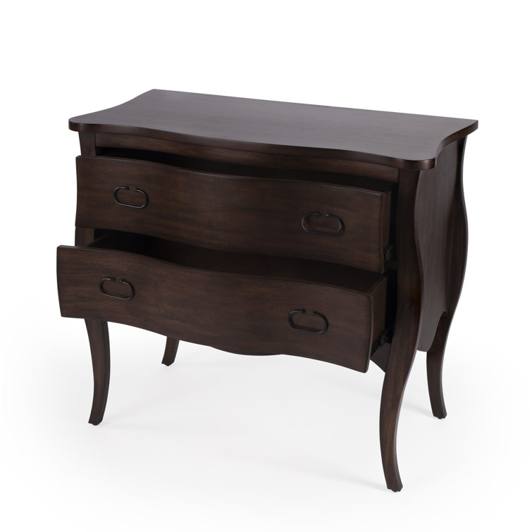 Antique Walnut Bombe Chest with Black Iron Handles