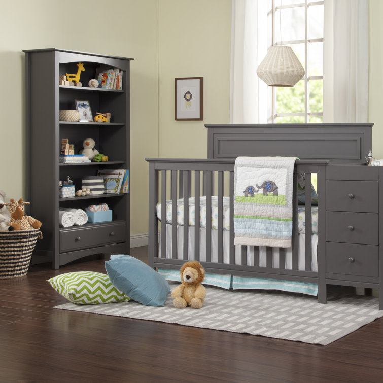Slate Adjustable Kids Bookcase with Drawer and Shelves