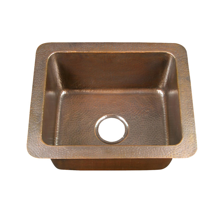 21'' Hammered Antique Copper Drop-In Single Bowl Kitchen Sink