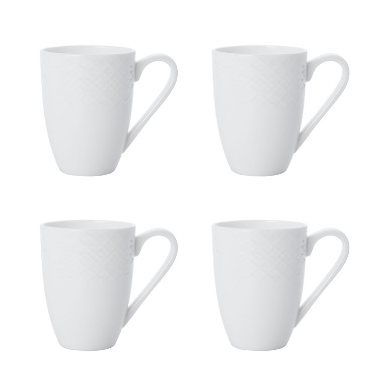 White Porcelain Round Dinnerware Set, Service for 4