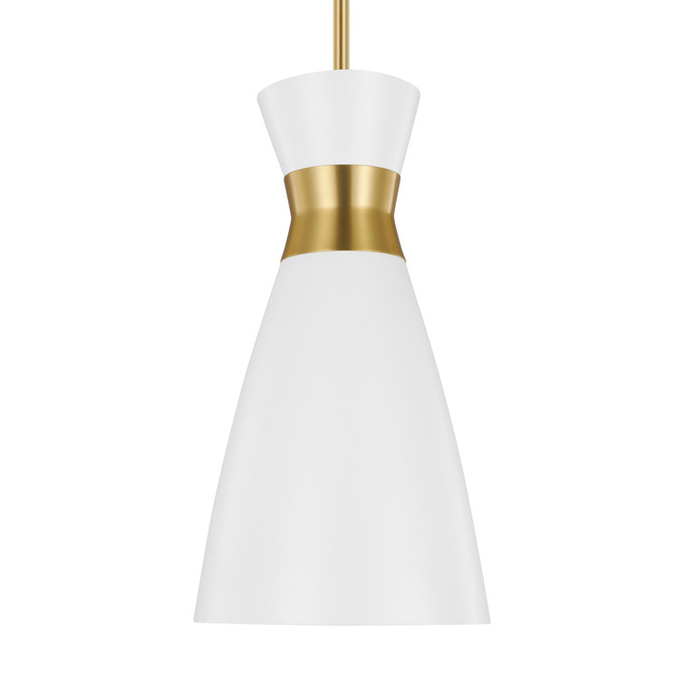 Heath Chic Burnished Brass & Matte White 1-Light Indoor/Outdoor Pendant