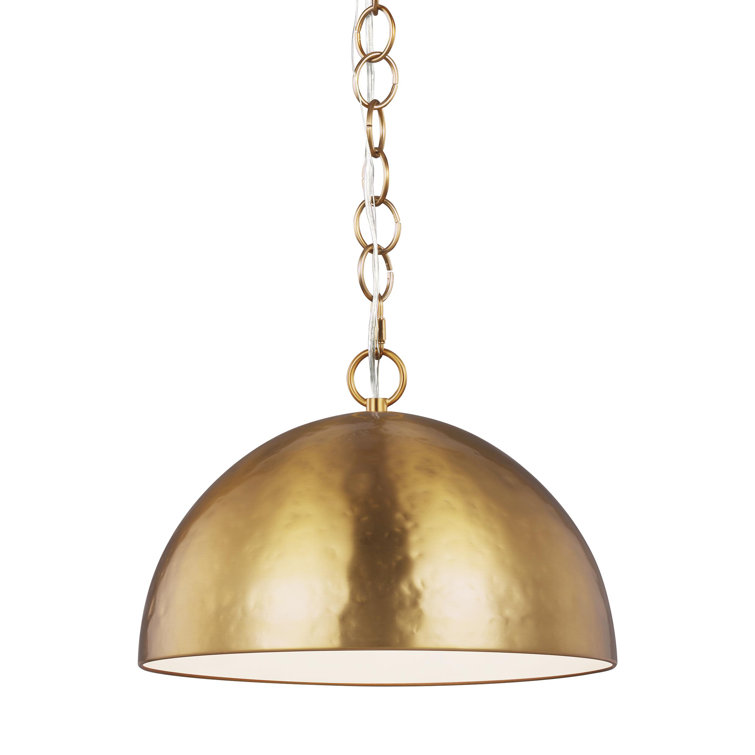 Ellen DeGeneres Coastal Burnished Brass 1-Light Bowl Pendant