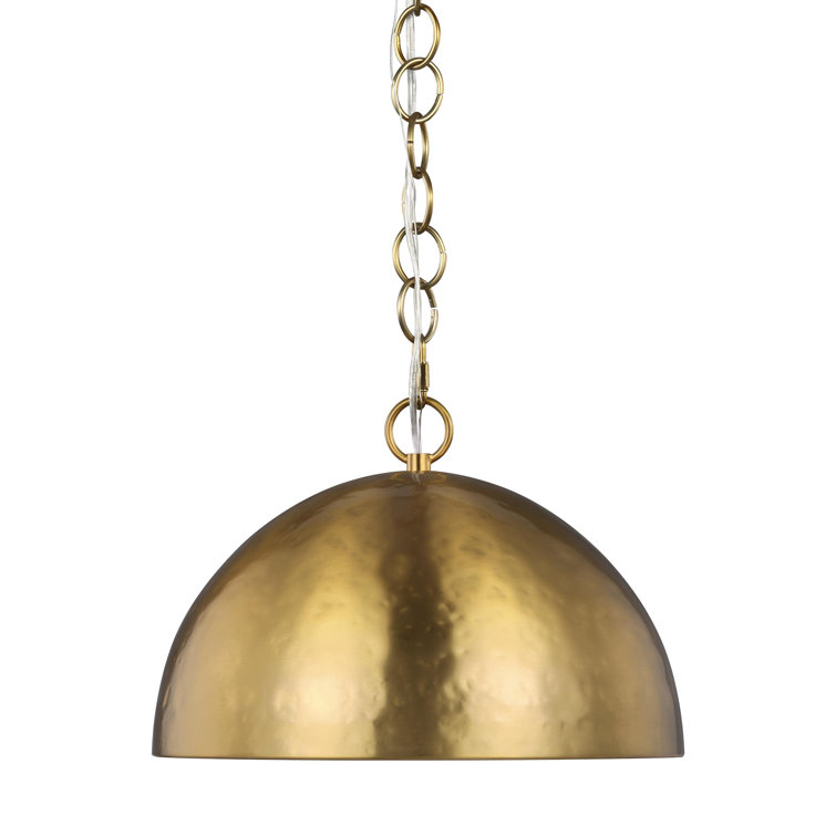 Ellen DeGeneres Coastal Burnished Brass 1-Light Bowl Pendant