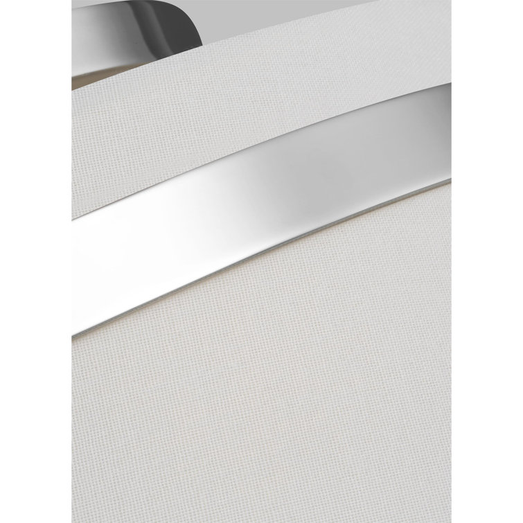 Transitional 19" Polished Nickel Drum Ceiling Light with White Linen Shade
