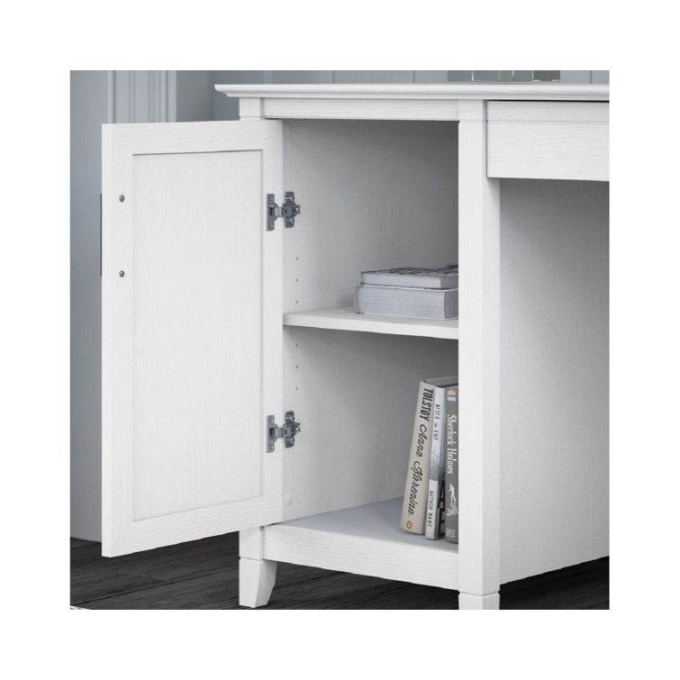 Key West 54'' Pure White Oak Computer Desk with Storage
