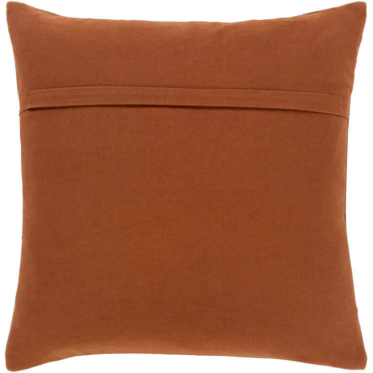 Emily 18'' Brown Leather Square Throw Pillow