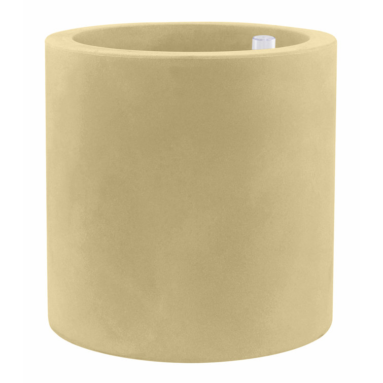 Cilindro Ecru 19.75" Resin Pot Planter with Self-Watering System
