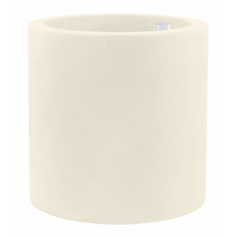 Cilindro Ecru 19.75" Resin Pot Planter with Self-Watering System