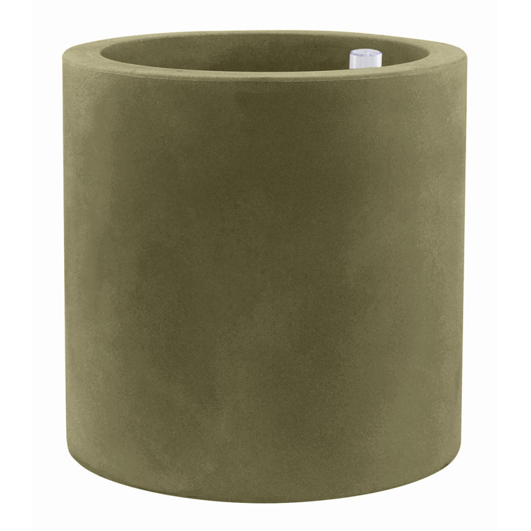 Cilindro Ecru 19.75" Resin Pot Planter with Self-Watering System