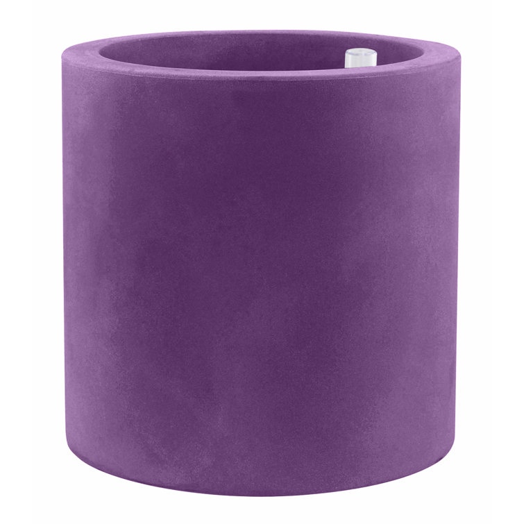 Cilindro Ecru 19.75" Resin Pot Planter with Self-Watering System