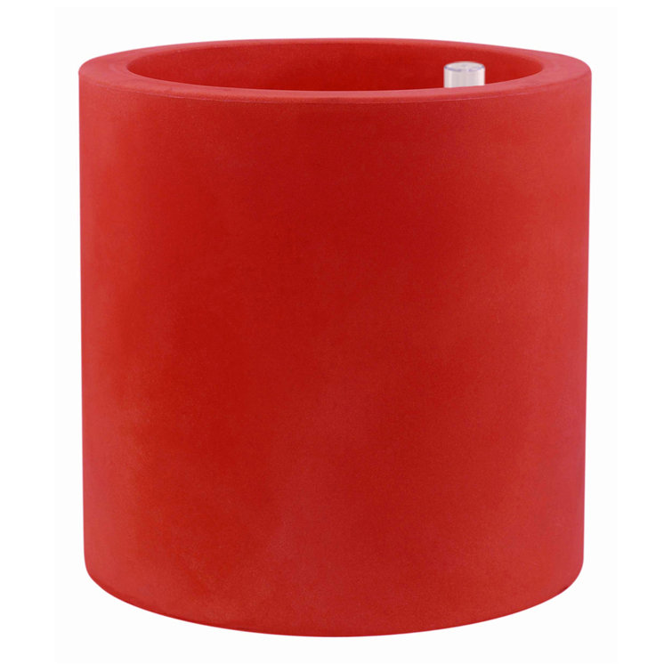 Cilindro Ecru 19.75" Resin Pot Planter with Self-Watering System