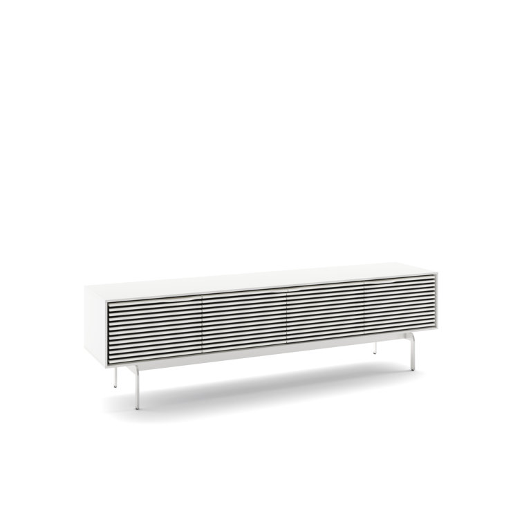 Satin White 81'' Media Console with Louvers