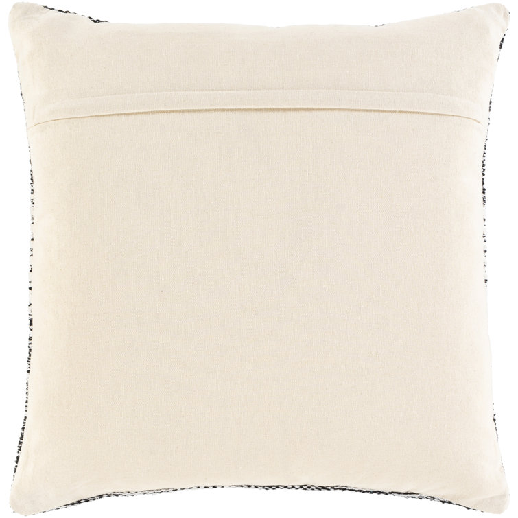Beige and Black Striped Cotton Blend 20" Square Pillow