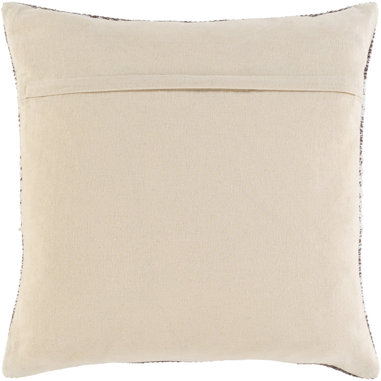 Beige and Black Striped Cotton Blend 20" Square Pillow