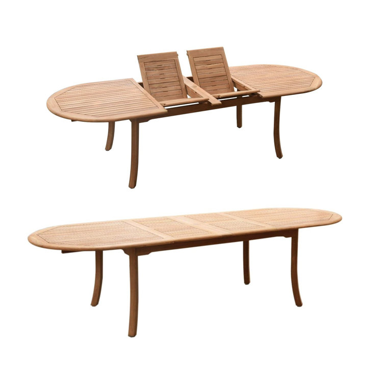 117'' Natural Teak Oval 9-Piece Outdoor Dining Set