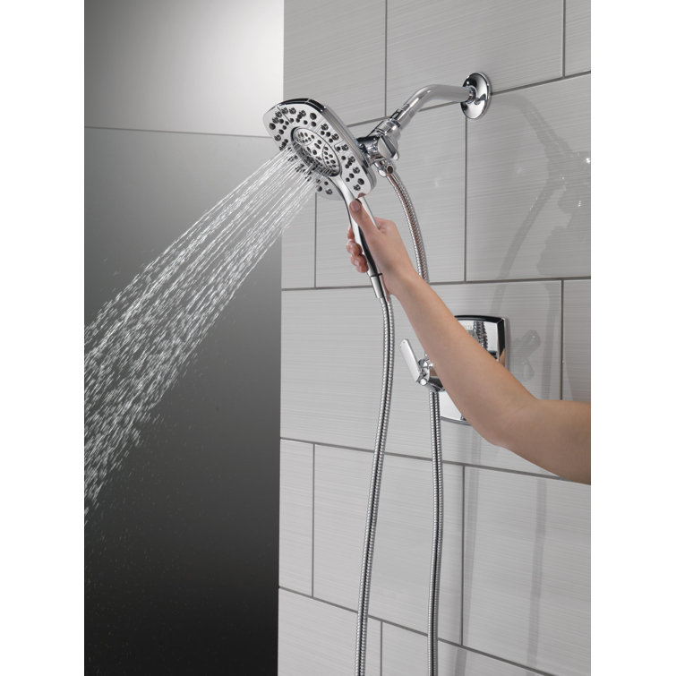 Chrome Dual-Function Handheld Shower Faucet Set with Pulse