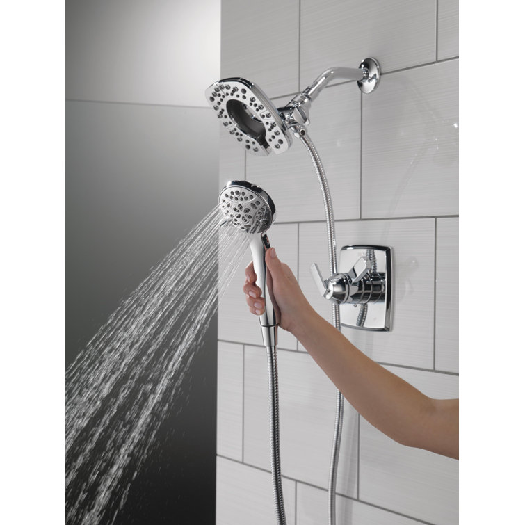 Chrome Dual-Function Handheld Shower Faucet Set with Pulse